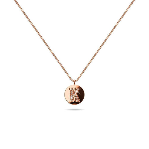 Solid 925 Sterling Silver Initial Alphabet Personalised Disc Necklace